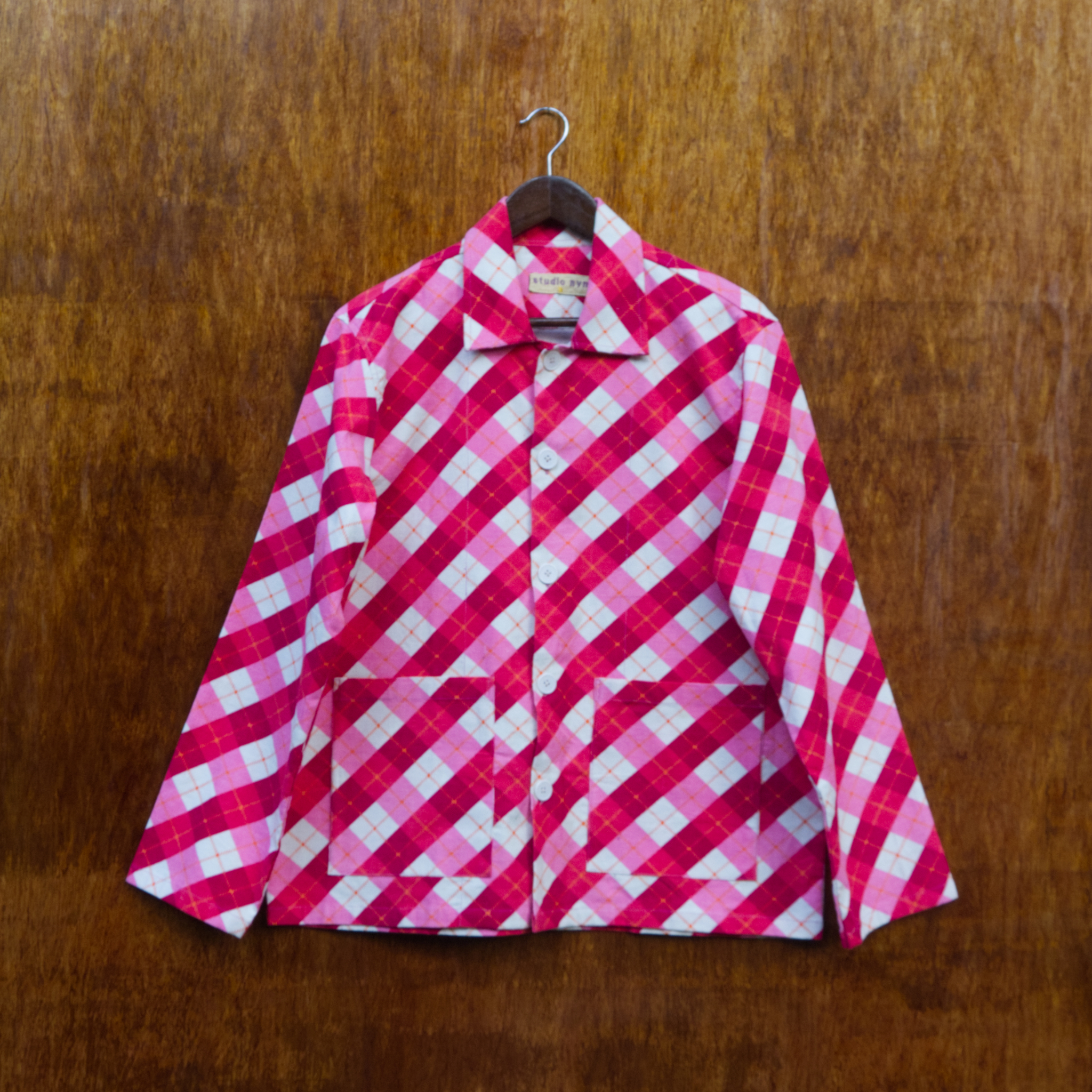 Pink Argyle Suede Jacket