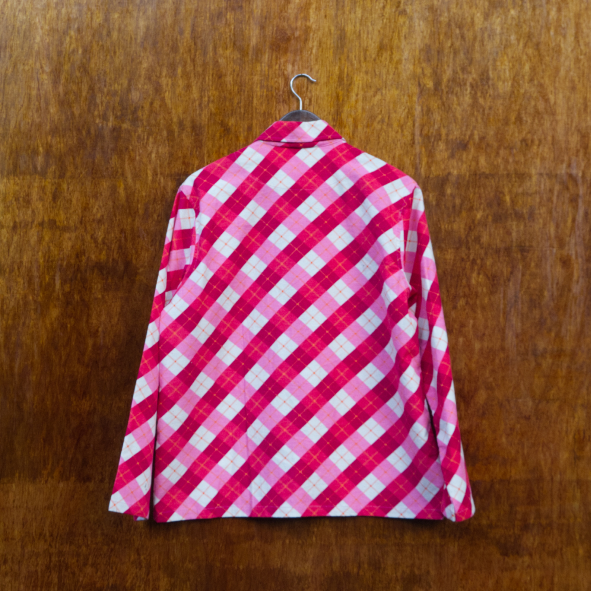 Pink Argyle Suede Jacket