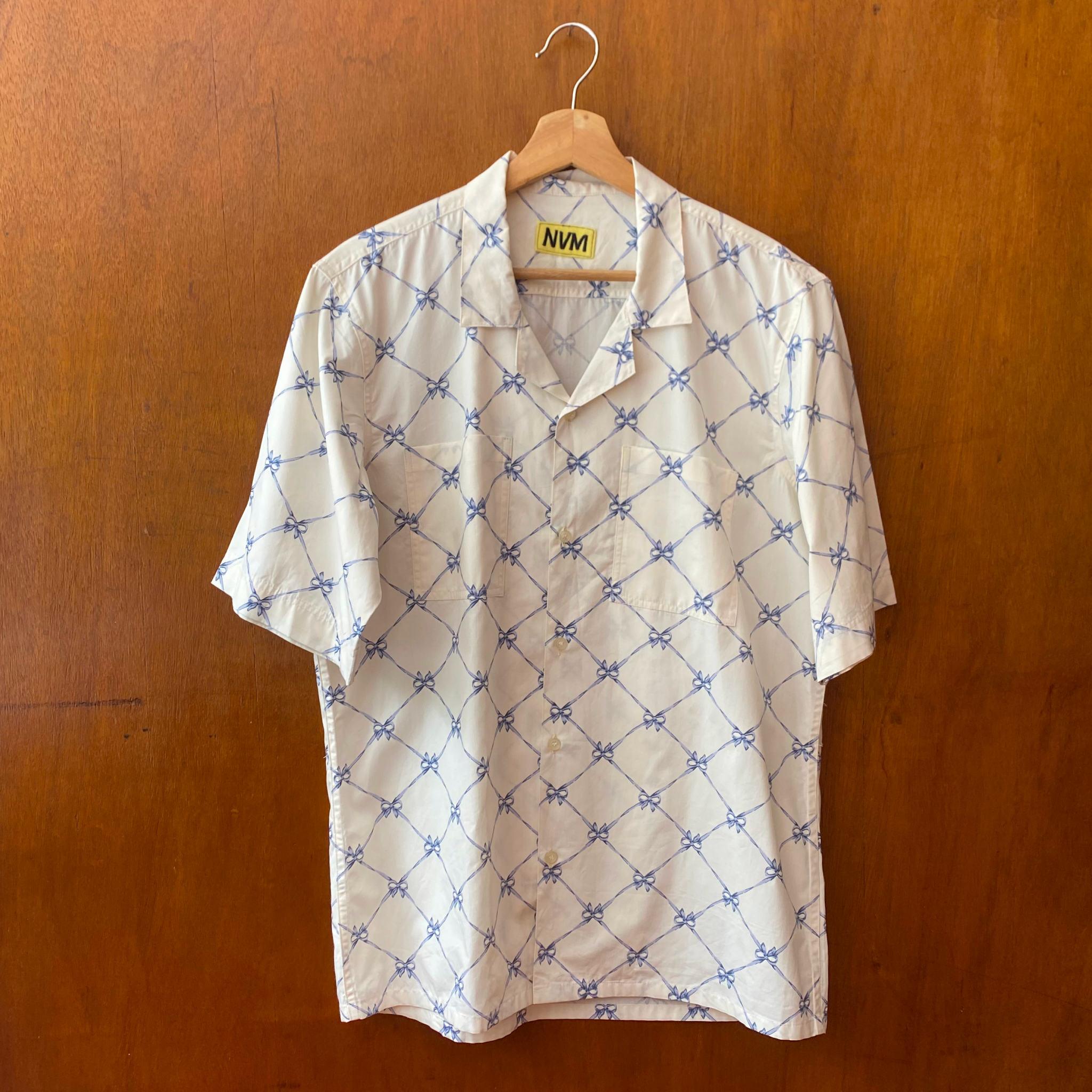 White Blue Ribbon Shirt