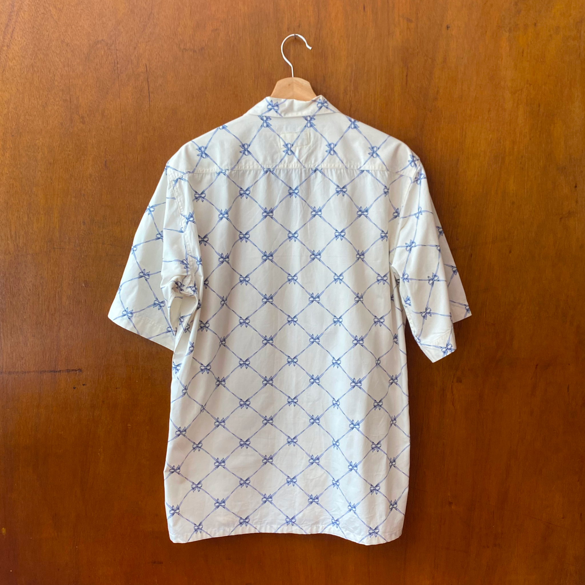 White Blue Ribbon Shirt