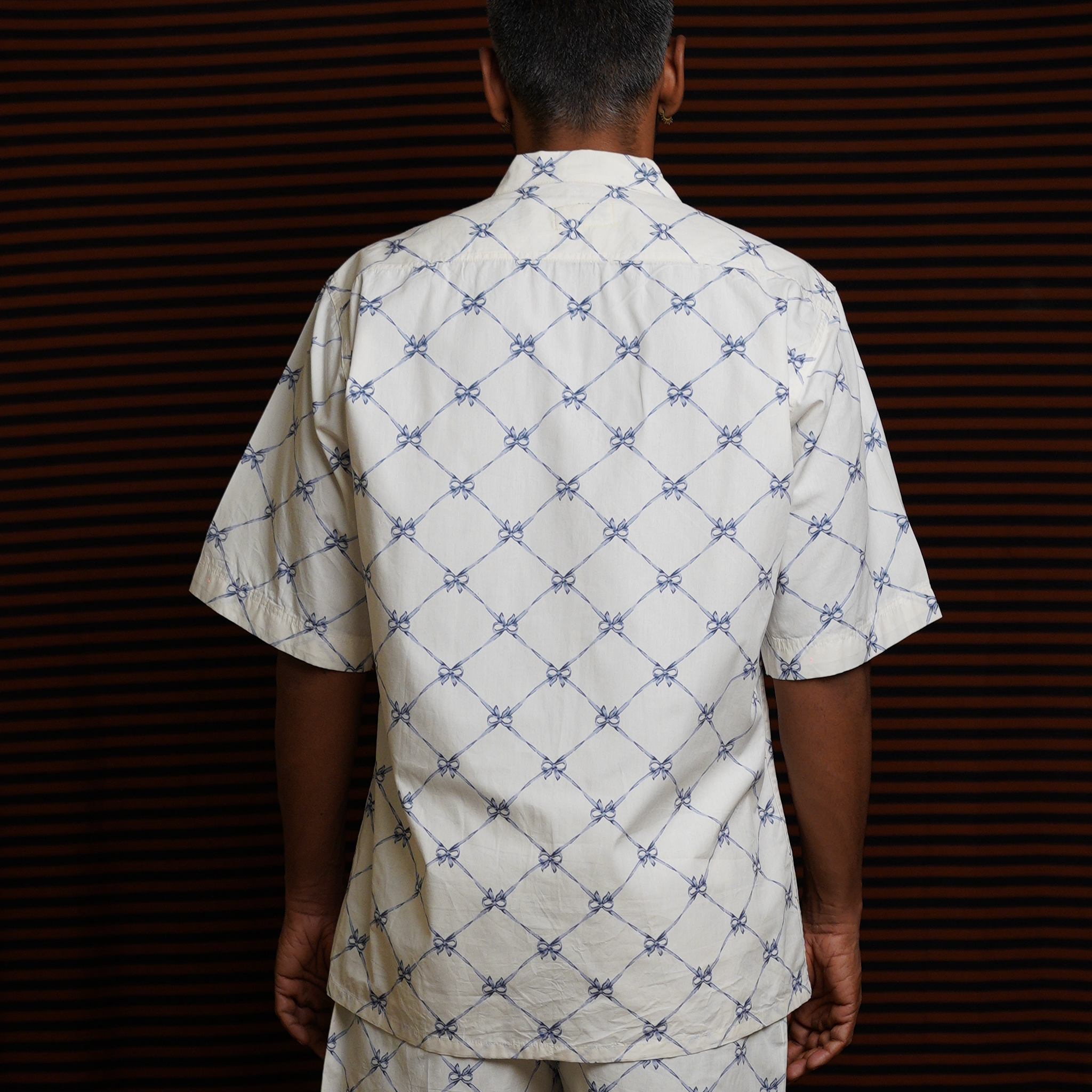 White Blue Ribbon Shirt