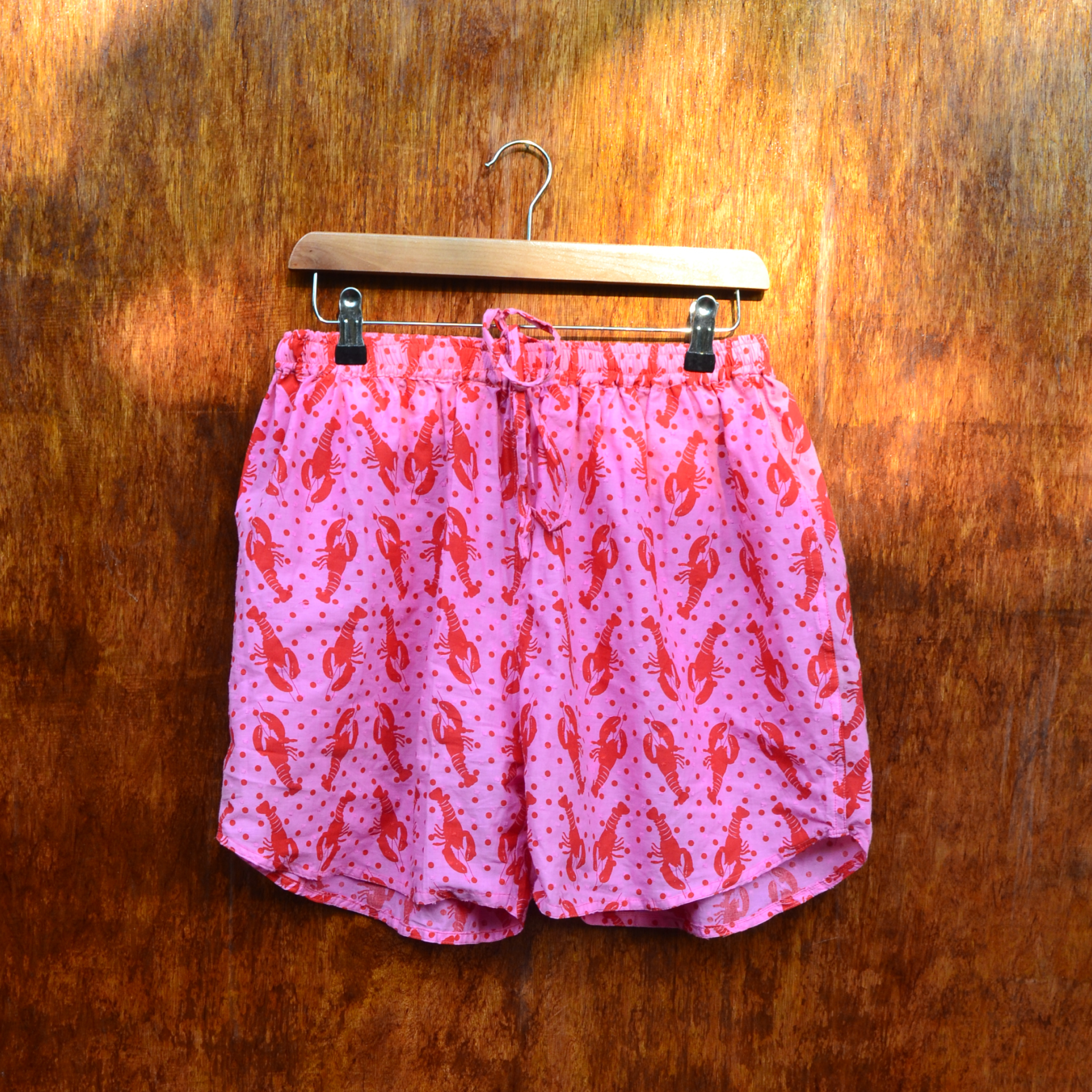 Pink Red Lobster Beach Shorts