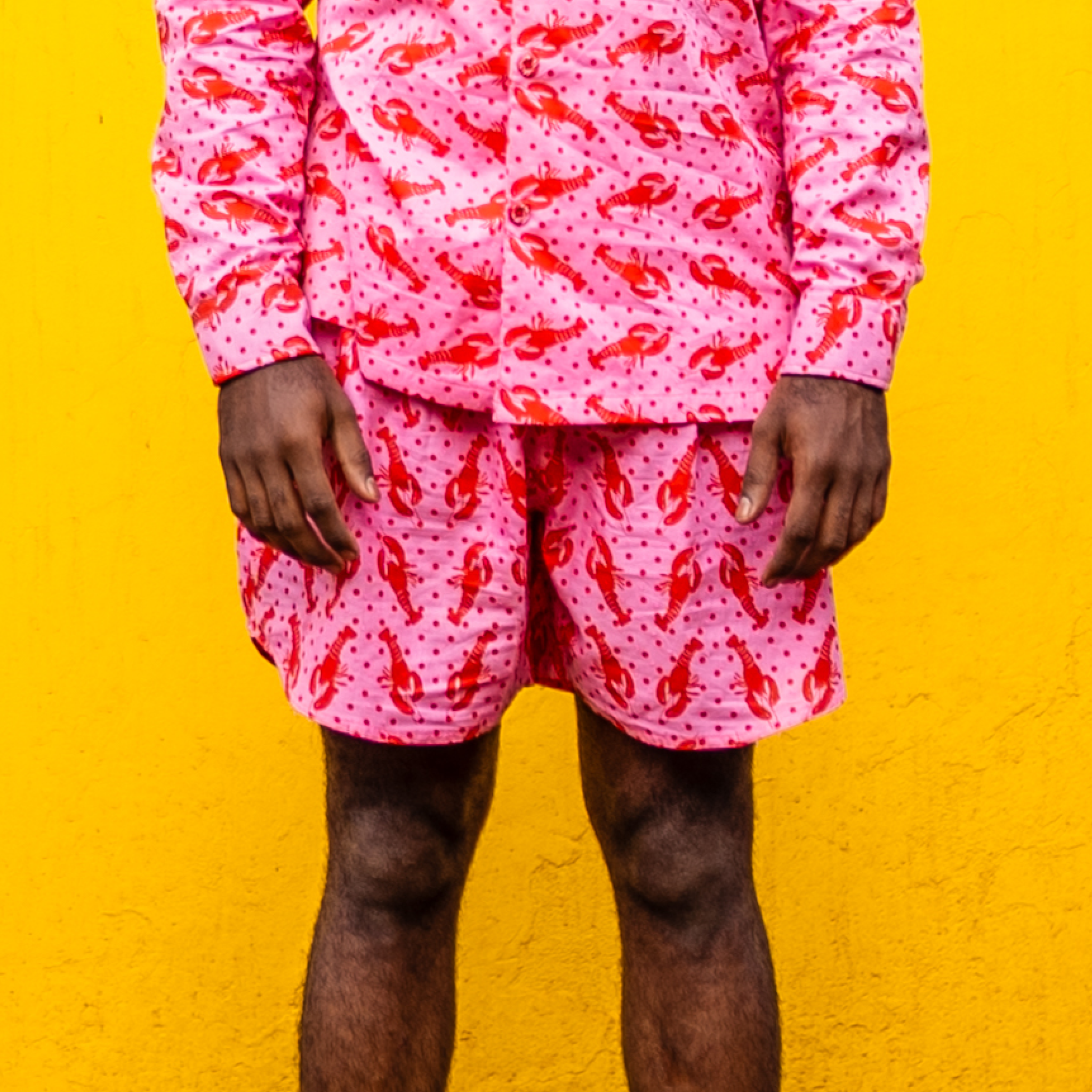 Pink Red Lobster Beach Shorts