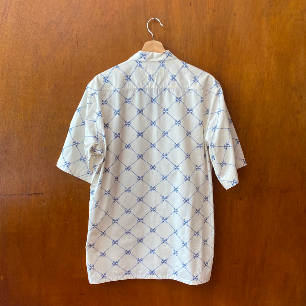 White Blue Ribbon Shirt