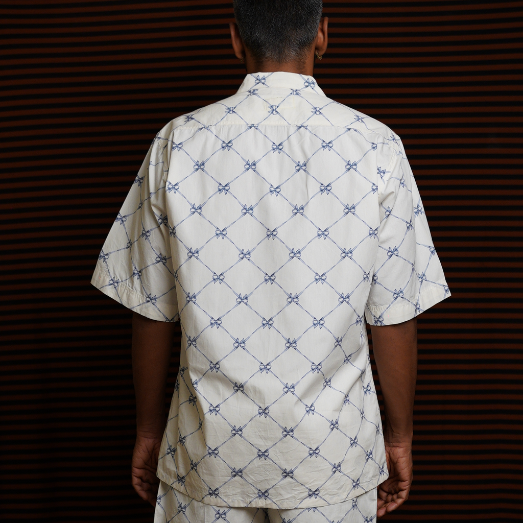 White Blue Ribbon Shirt