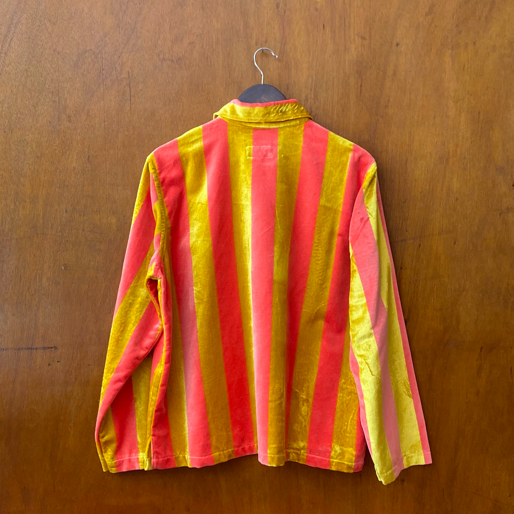 Gold and pink Stripped velvet Shacket
