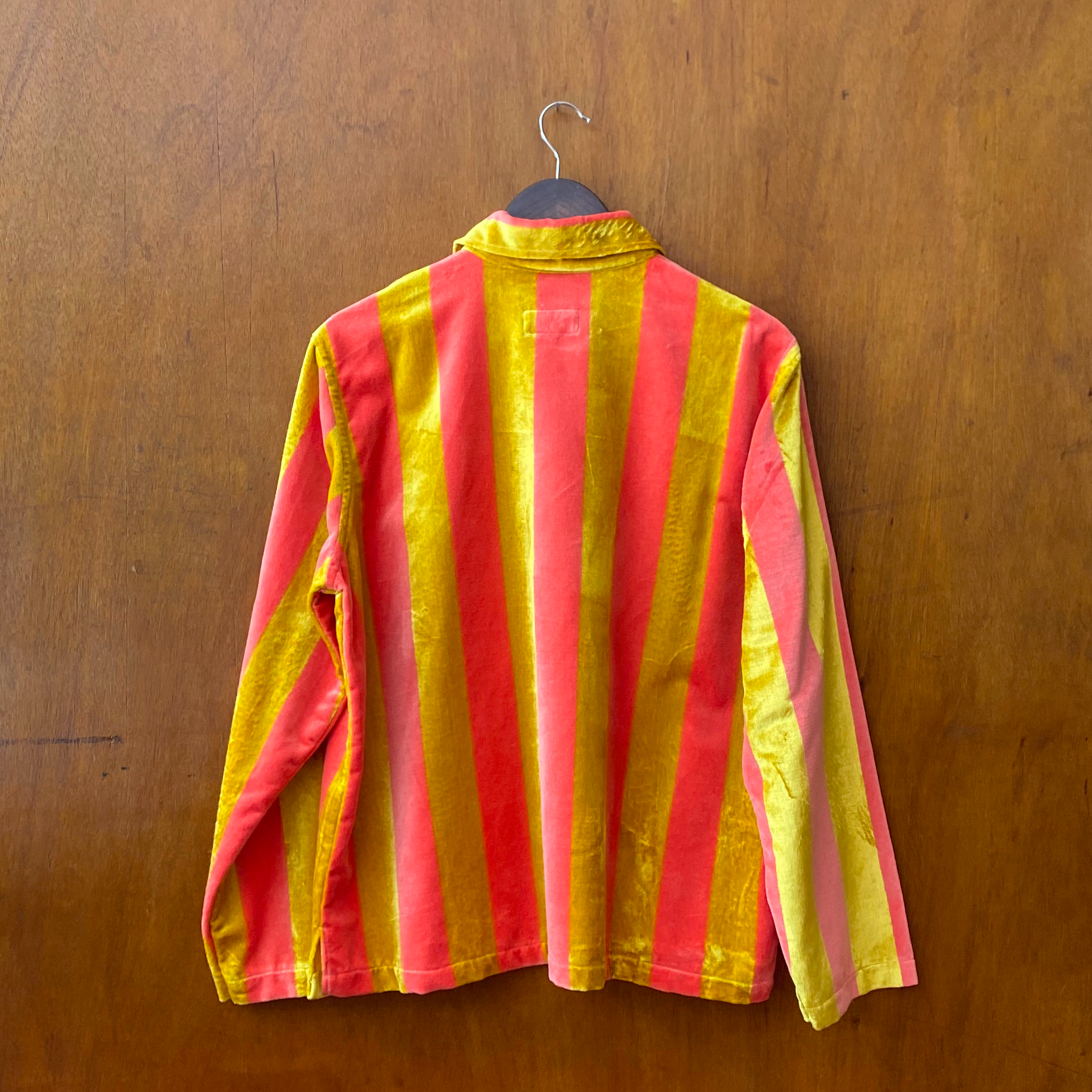 Gold and pink Stripped velvet Shacket