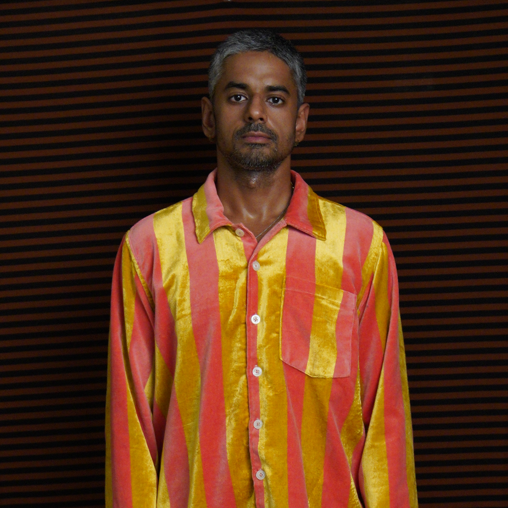 Gold and pink Stripped velvet Shacket