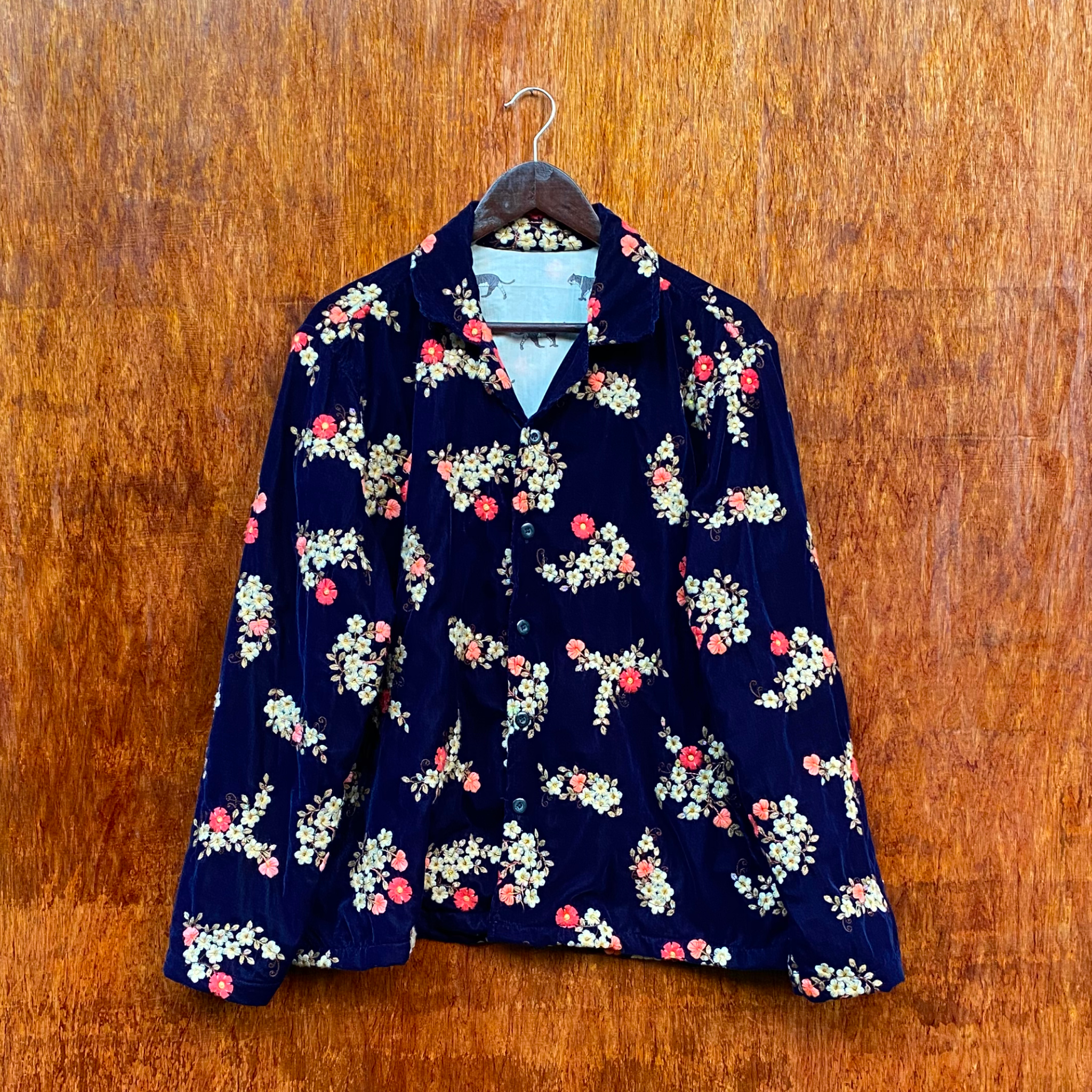 Embroidered Midnight Blue velvet Jacket