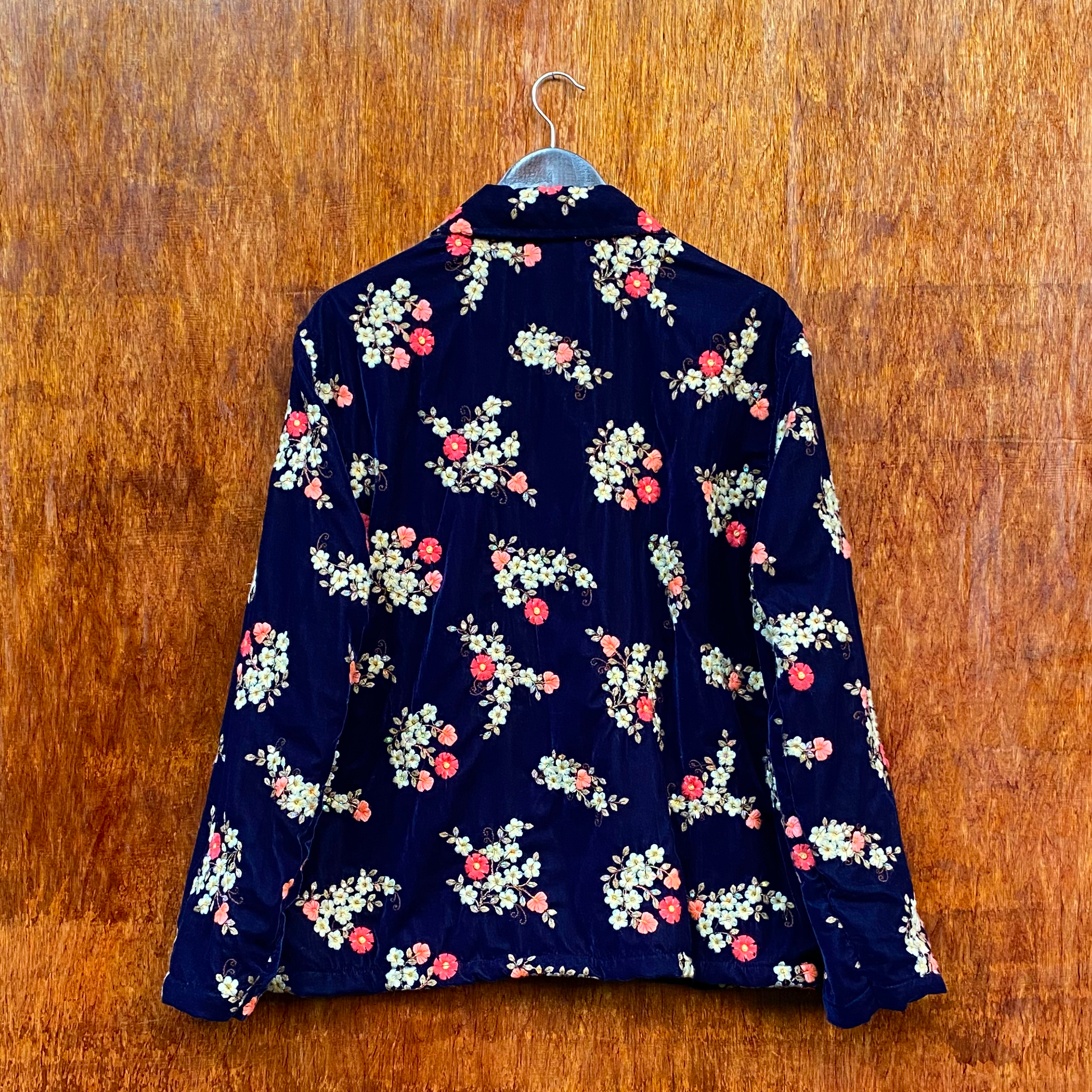 Embroidered Midnight Blue velvet Jacket