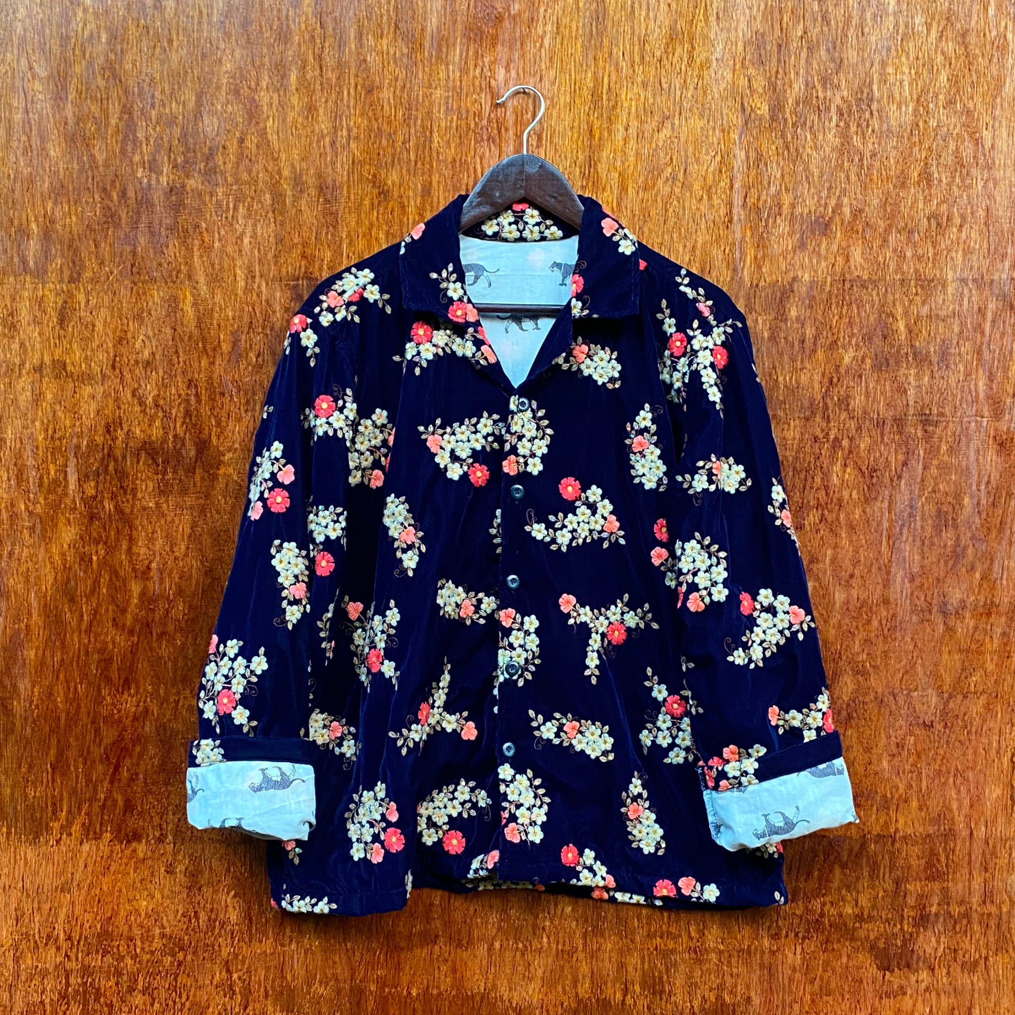 Embroidered Midnight Blue velvet Jacket
