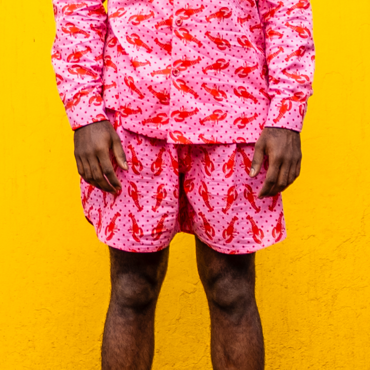 Pink Red Lobster Beach Shorts