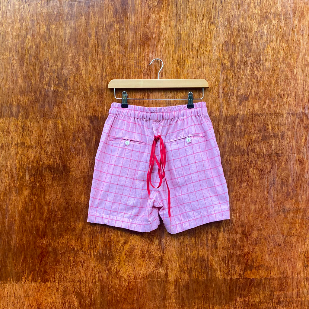 Pink handloom Cotton Shorts